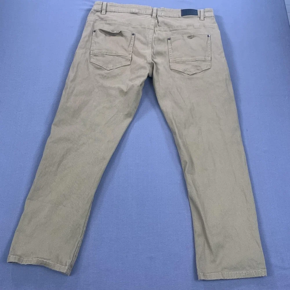 Southpole Flex Pants Men 40x30 (36x30) Khaki Straight Fit Casual Stretch Classic - Picture 15 of 16